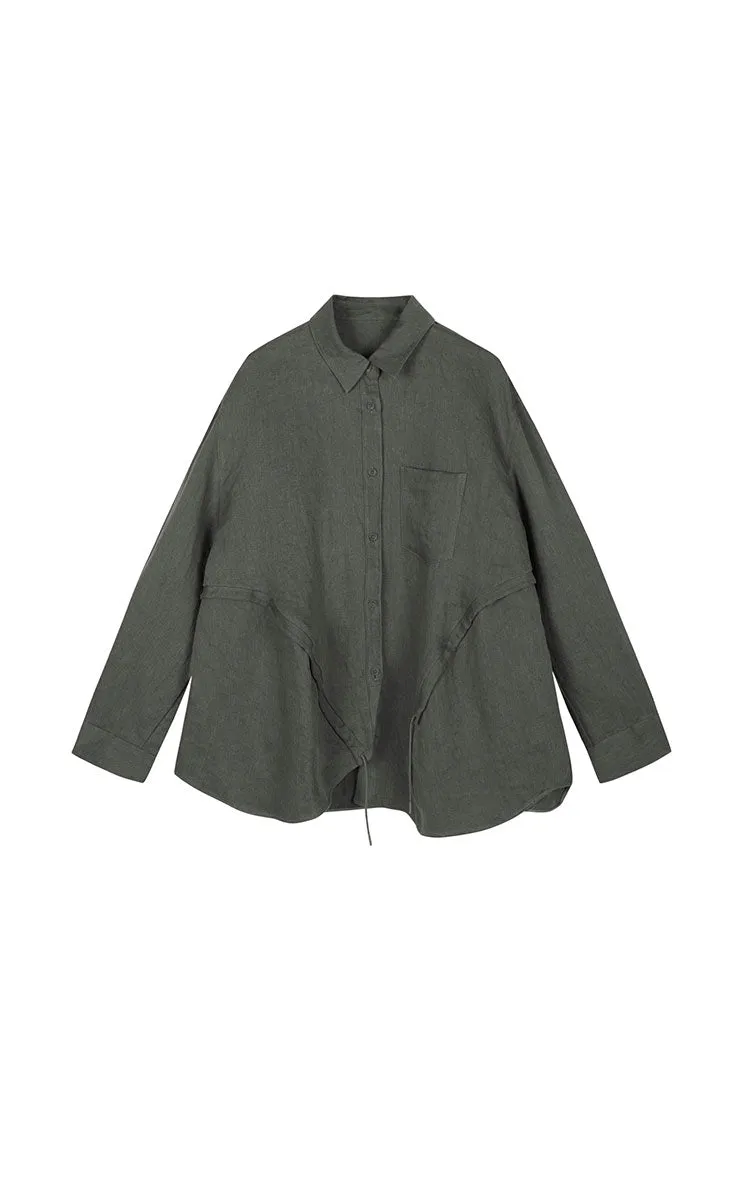Shirt / JNBY Drawstring Oversized Hemp Shirt