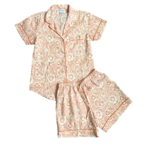Short Pajama Sets - Orange Tiger Stripe
