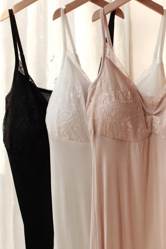 Silk Lycra Padded Slip (Black)