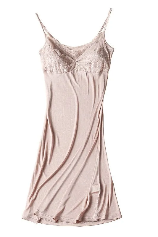 Silk Lycra Padded Slip (Nude)