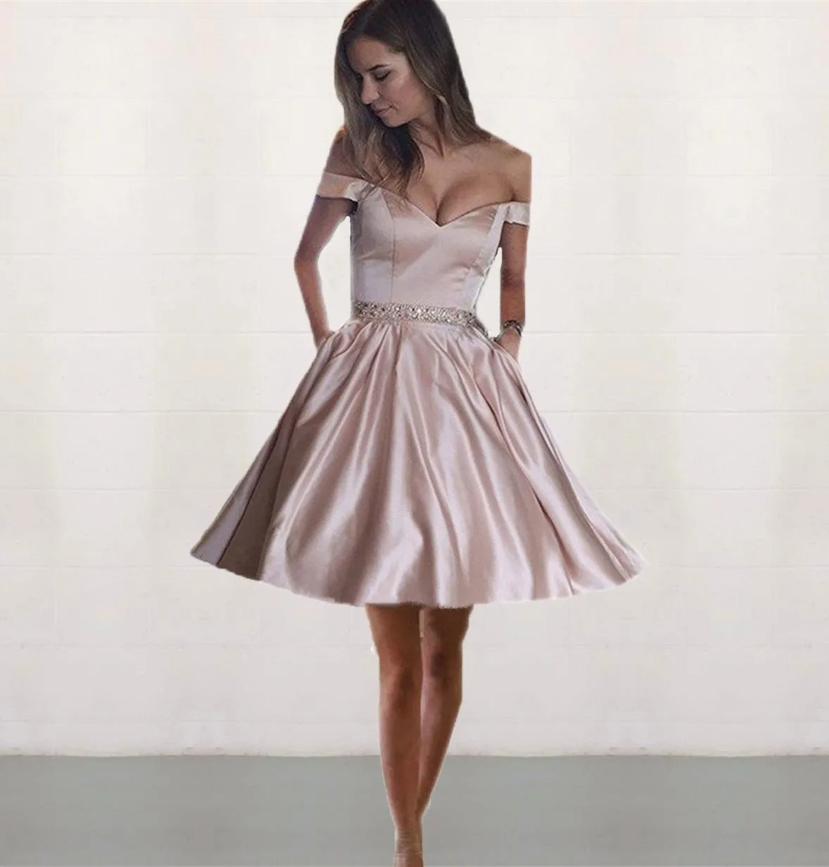 Simple Off Shoulder Red Short Cheap Homecoming Dresses 2018, BDY0233