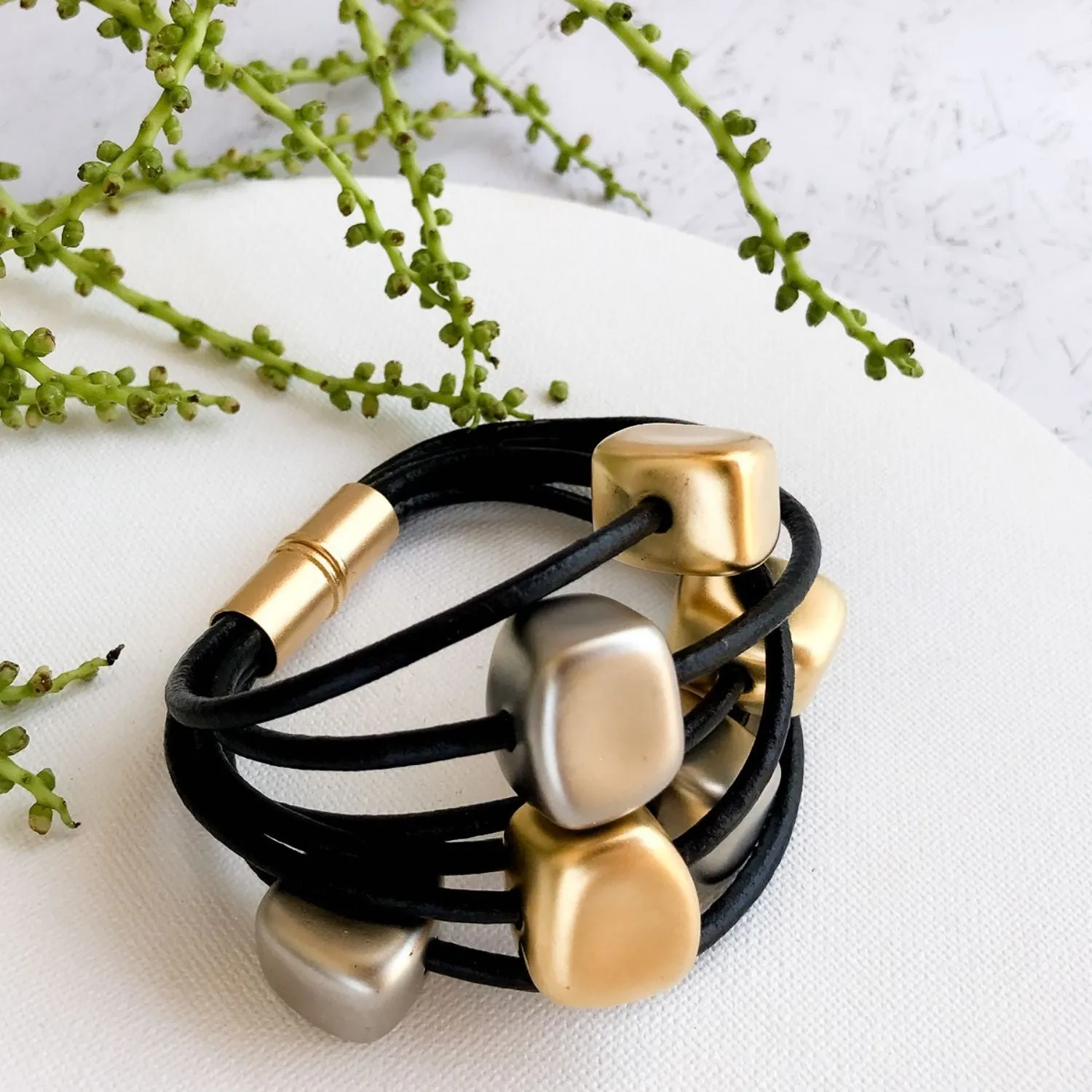 Skylar - Gold and silver nuggets bracelet
