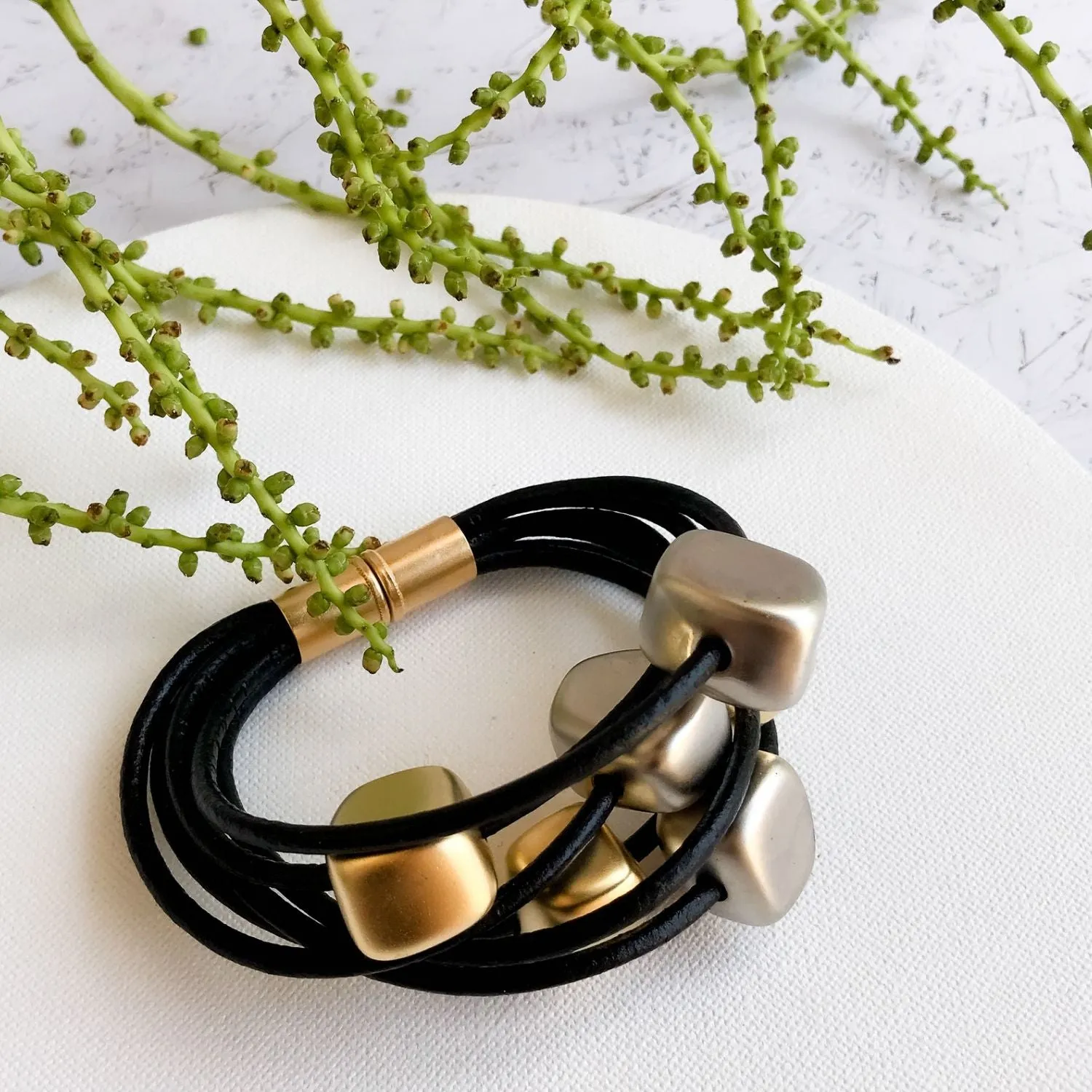 Skylar - Gold and silver nuggets bracelet