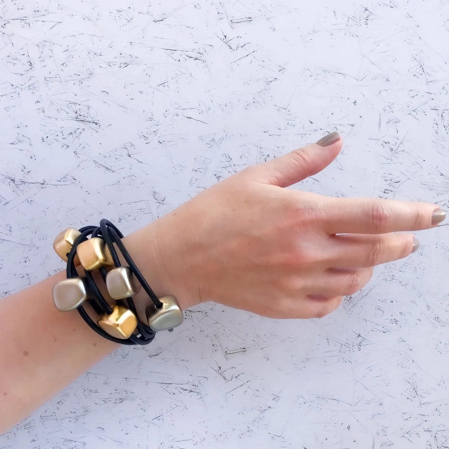 Skylar - Gold and silver nuggets bracelet
