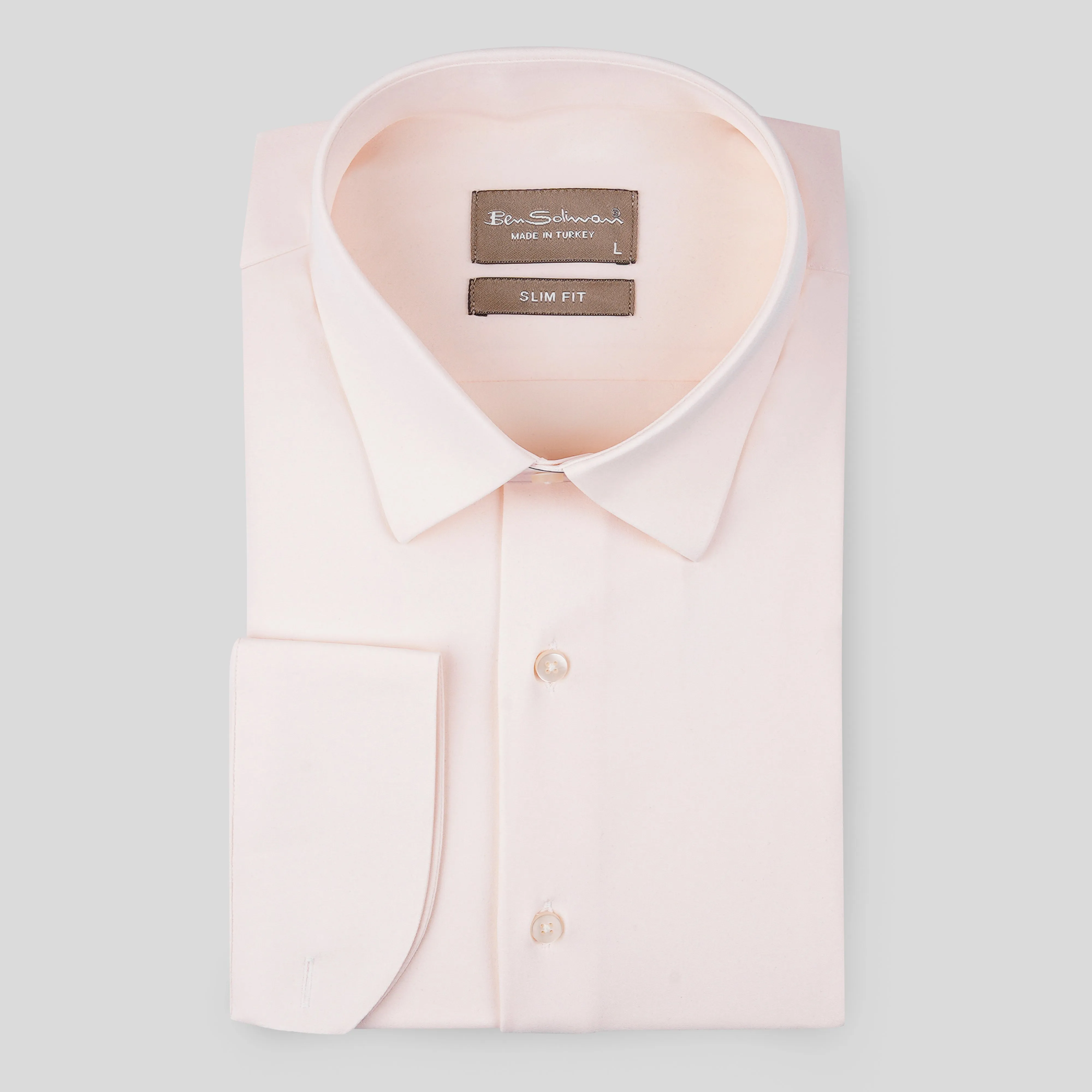 Slim Fit Beige Stretch formal Shirt - Turkish made