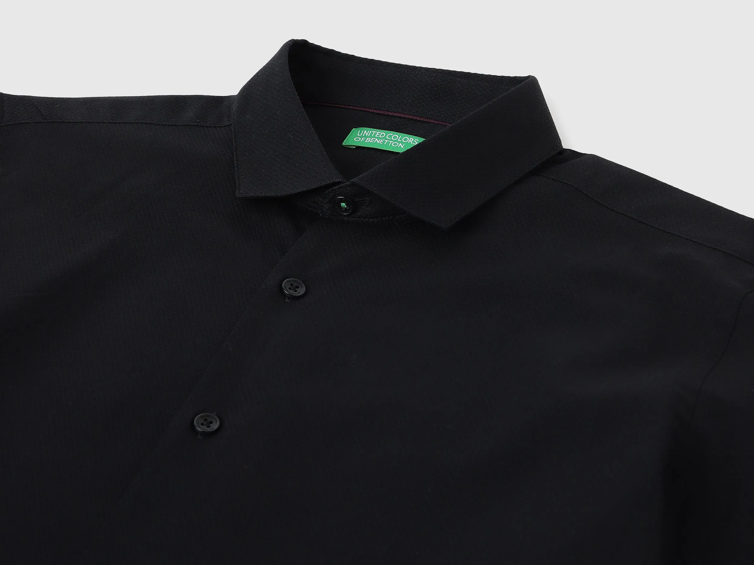 Slim Fit Cut Away Collar Solid Shirts