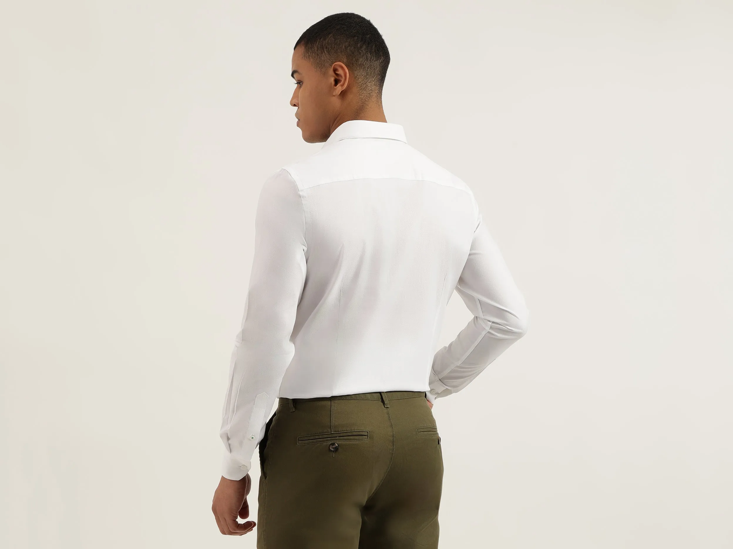 Slim Fit Cut Away Solid Shirts