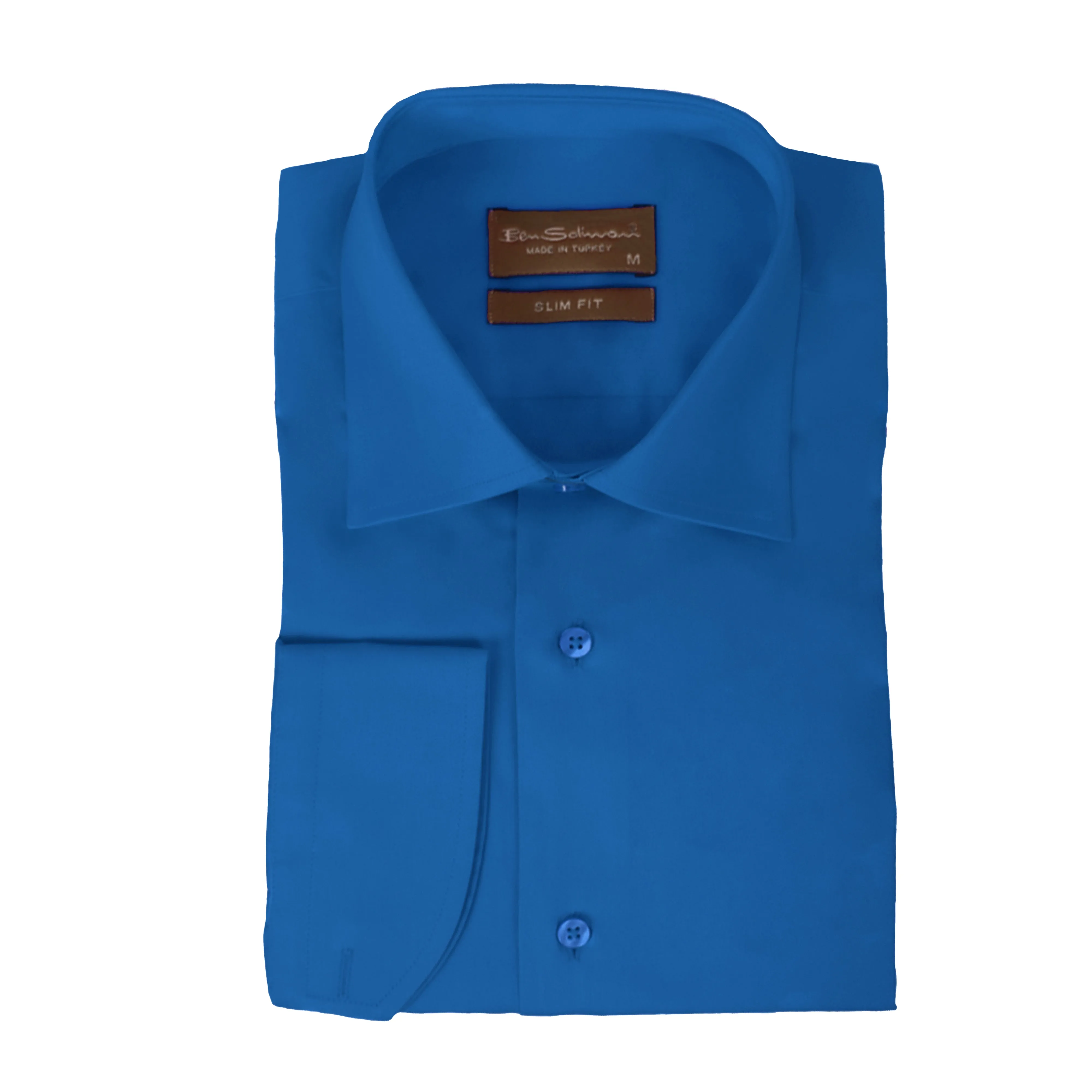 Slim Fit Turquoise Cotton Formal Shirt-Turkish Made
