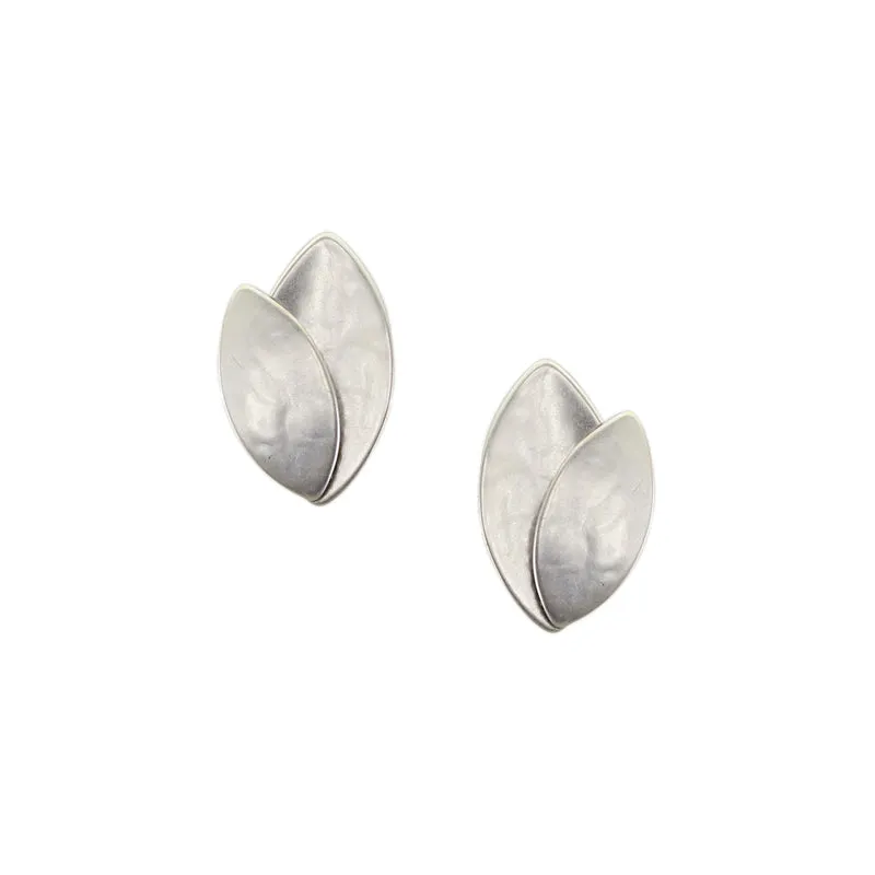 Small Layered Leaves Post Earrings