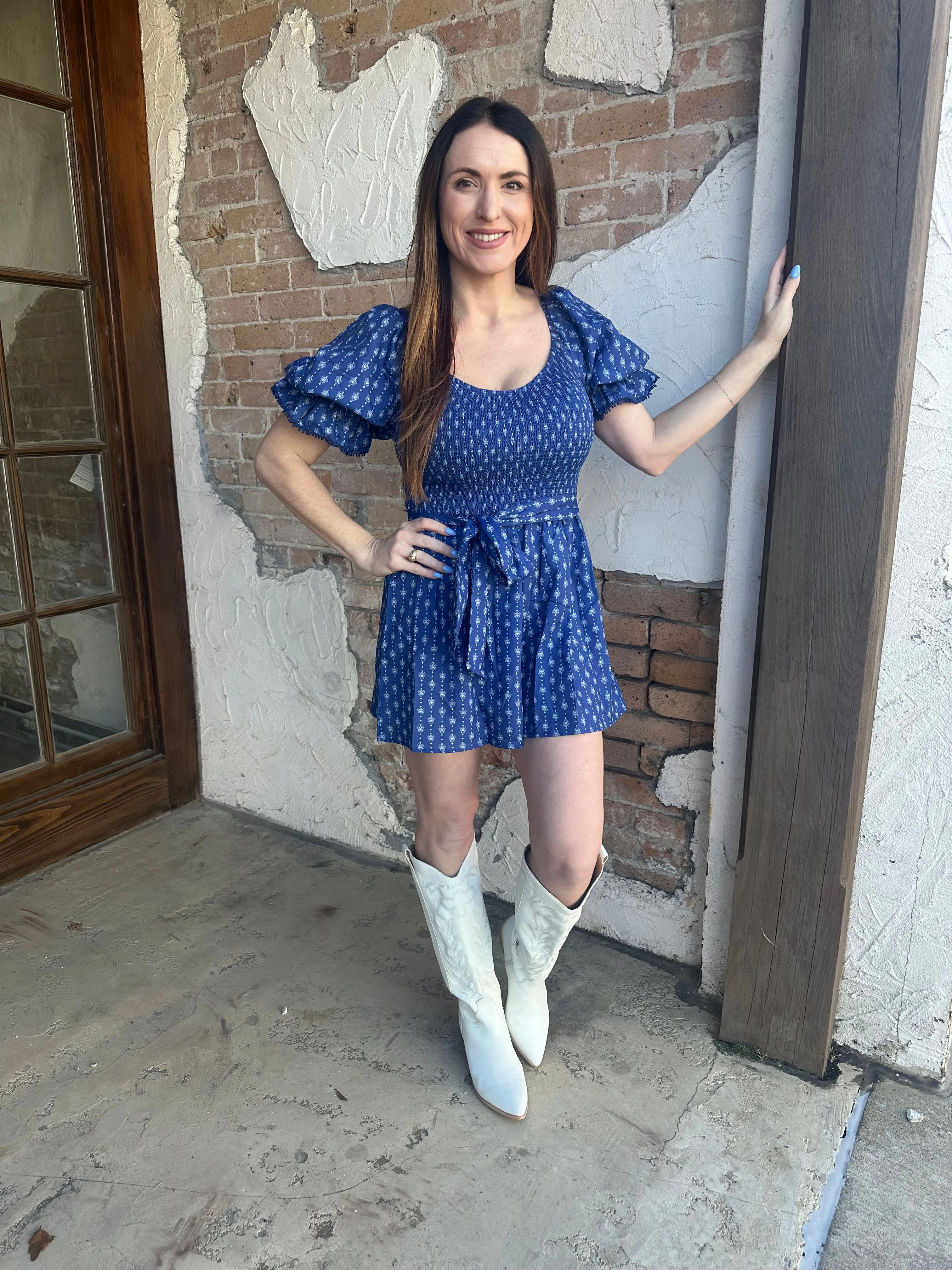 Small Town Romance Romper: Navy