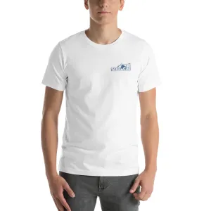 Sno Cal™ Short-Sleeve Unisex T-Shirt blue & white lettering logo
