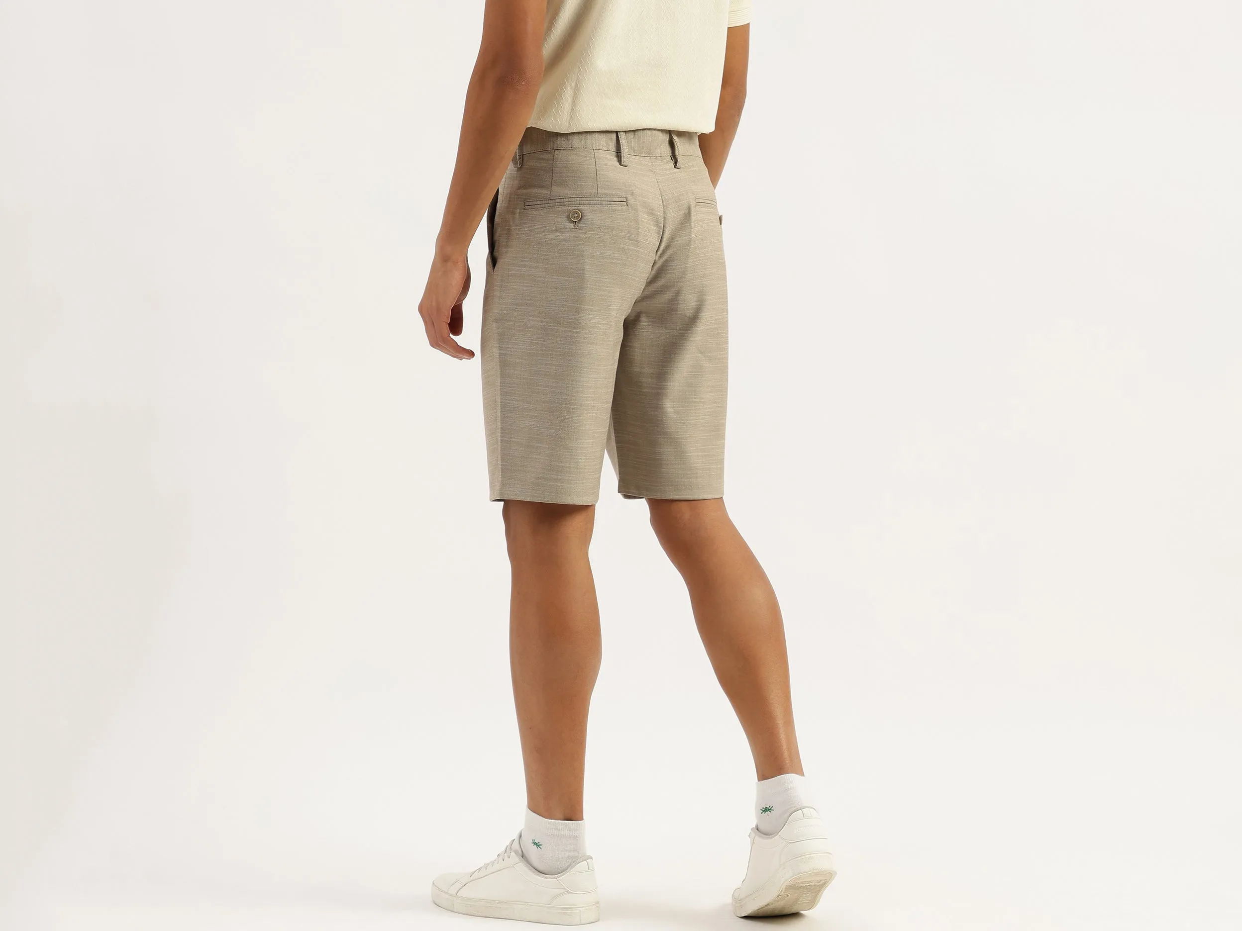 Solid Comfort Fit Chambray Slub Shorts
