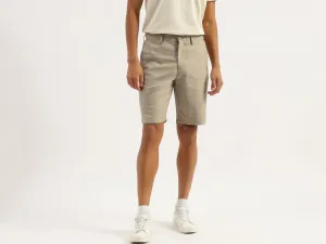 Solid Comfort Fit Chambray Slub Shorts