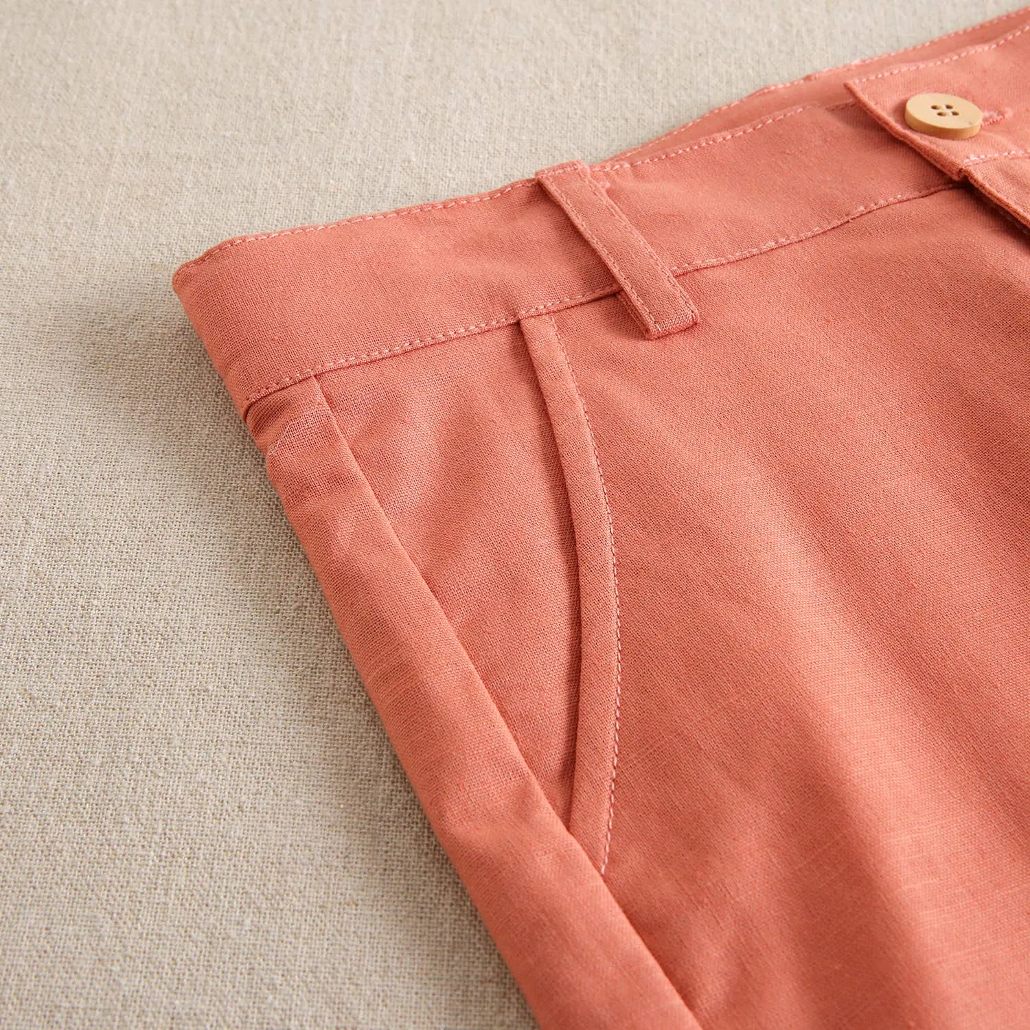 Solid coral children's shorts