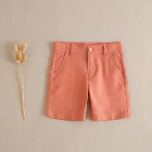 Solid coral children's shorts