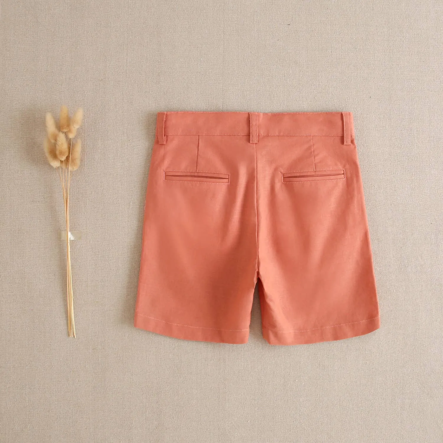 Solid coral children's shorts