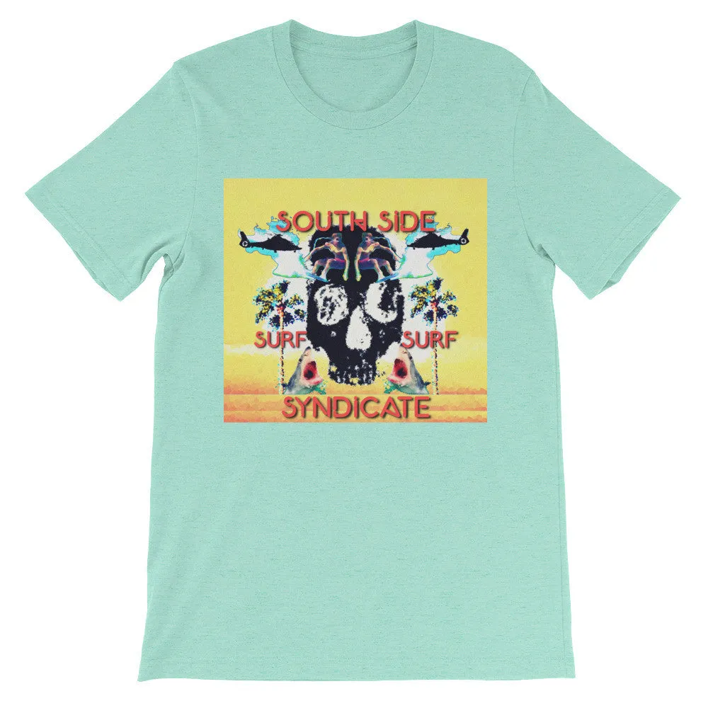 South Side Surf Skull!! Unisex short sleeve t-shirt