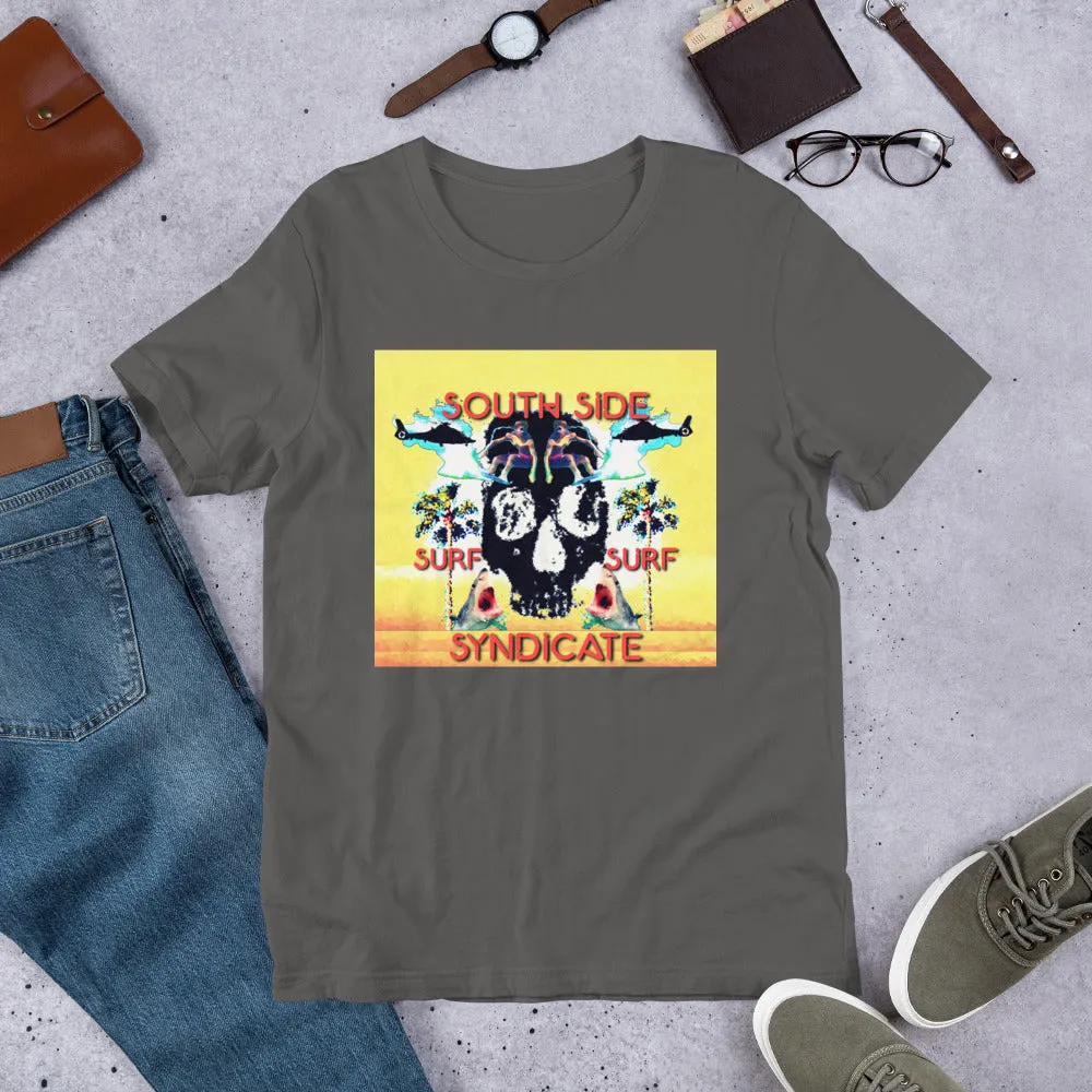 South Side Surf Skull!! Unisex short sleeve t-shirt