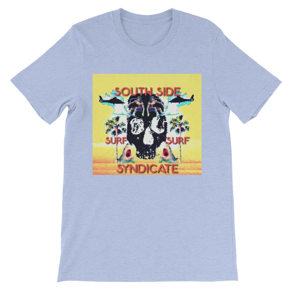 South Side Surf Skull!! Unisex short sleeve t-shirt
