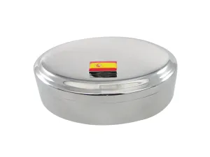 Spain Flag Pendant Oval Trinket Jewelry Box