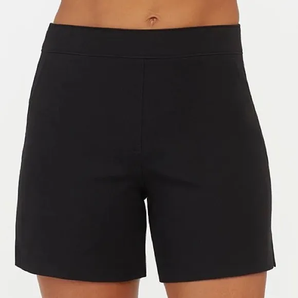 Spanx Small Shorts Polished 6&quot; On-the-Go Shorts in Classic Black NWT