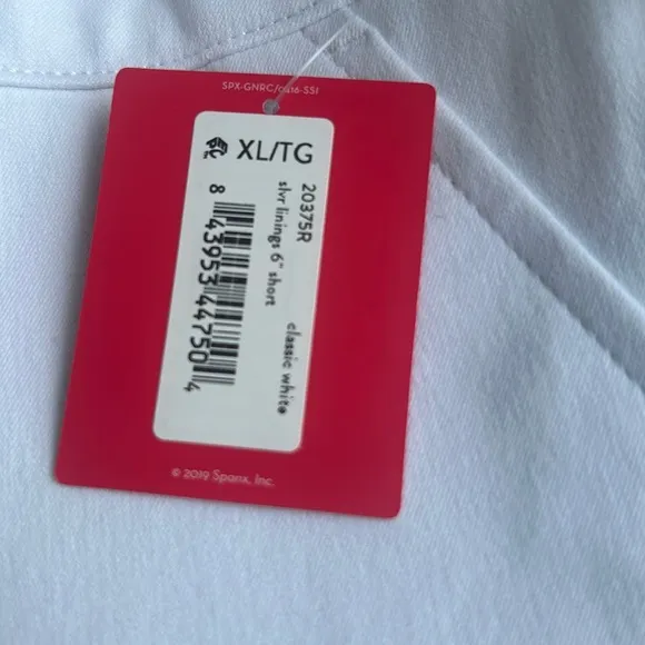 Spanx XL Shorts Silver Linings 6” Polished Ultimate Opacity Classic White NWT