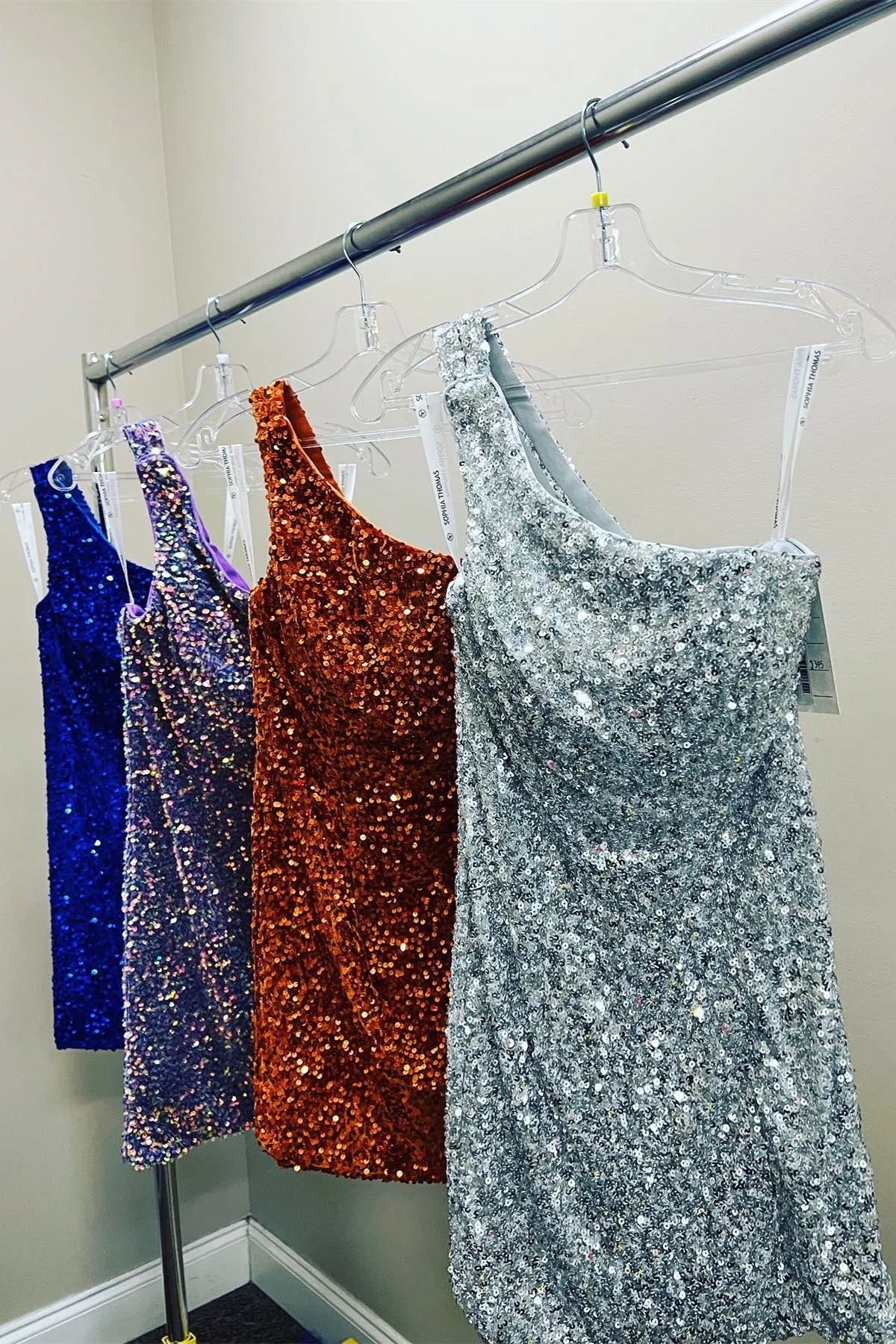 Sparkle One Shoulder Sequin Tight Party Dress