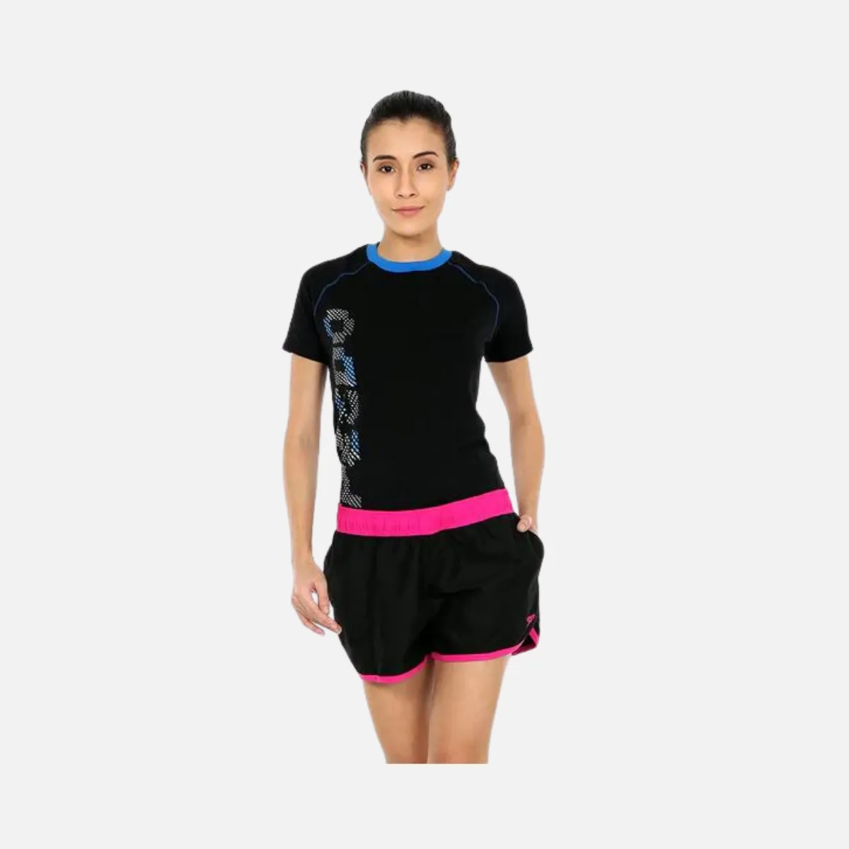 Speedo Water Swim 12-inch Women's Shorts -Black/Electric Pink