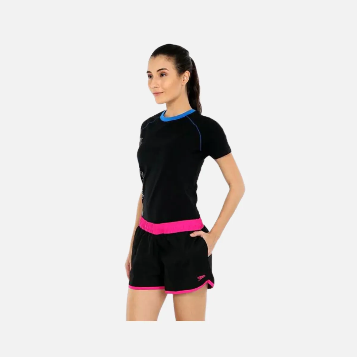 Speedo Water Swim 12-inch Women's Shorts -Black/Electric Pink