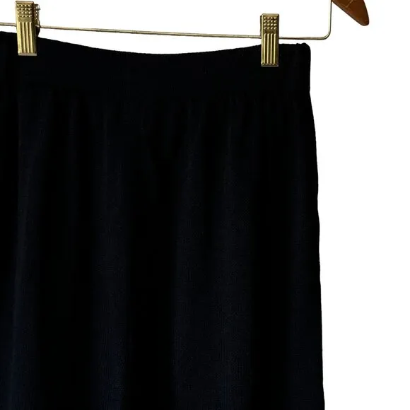 St. John Collection Santana Knit Black Walking Shorts Wide Leg High Rise Classic
