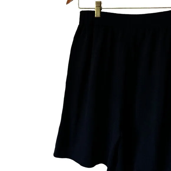 St. John Collection Santana Knit Black Walking Shorts Wide Leg High Rise Classic