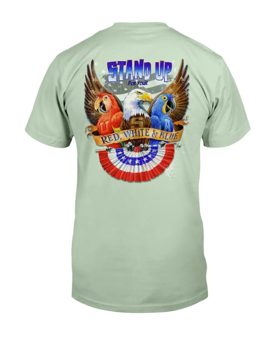 Stand Up for your Red White & Blue Cotton T-shirt w/Logo