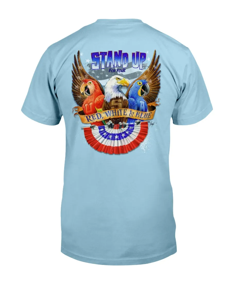 Stand Up for your Red White & Blue Cotton T-shirt w/Logo