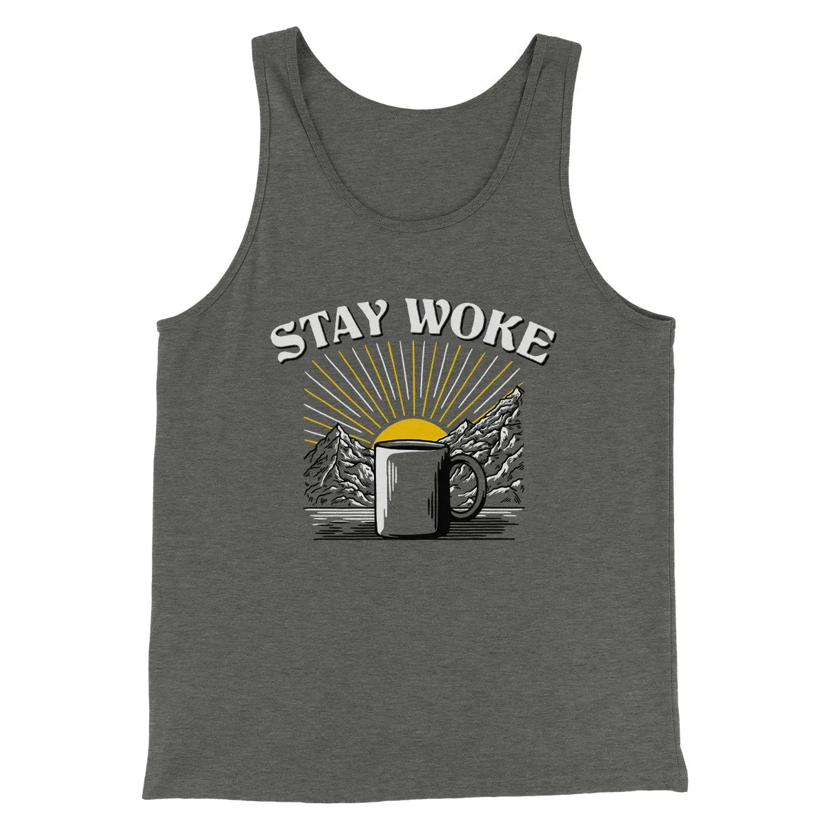Stay Woke Coffee Funny Men/Unisex Tank