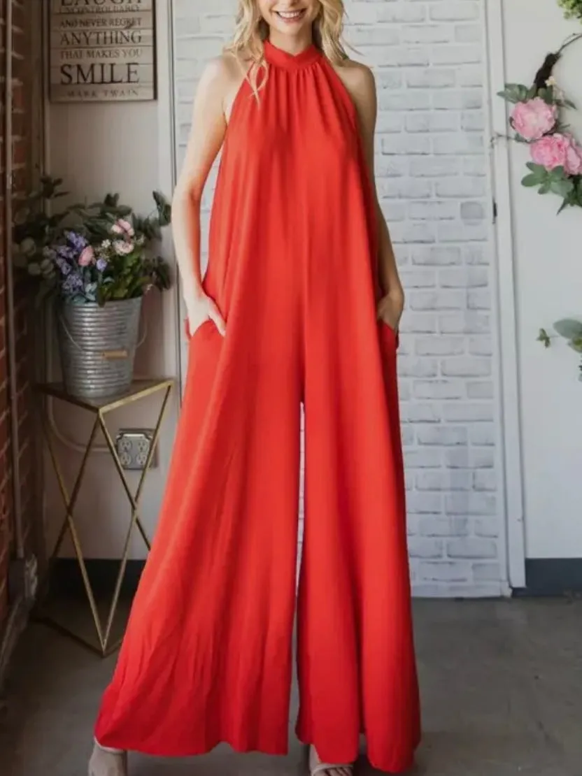 Step Aside Jumpsuit: Hot Orange