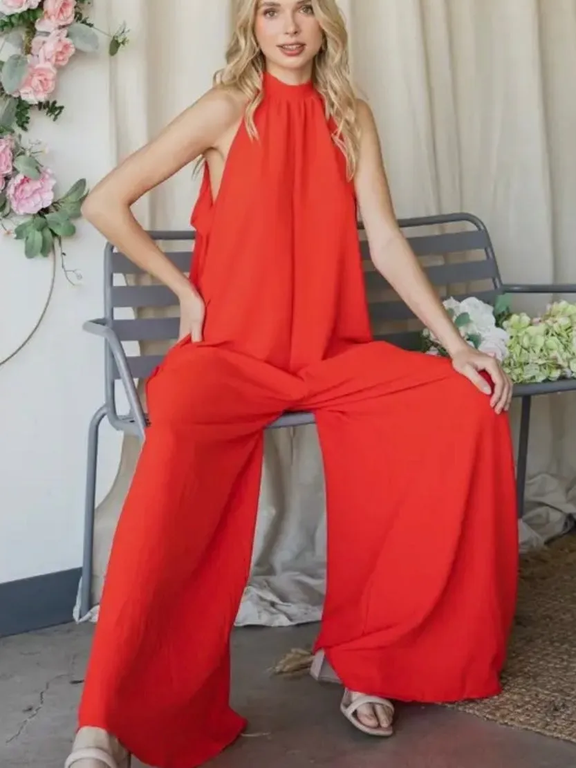 Step Aside Jumpsuit: Hot Orange