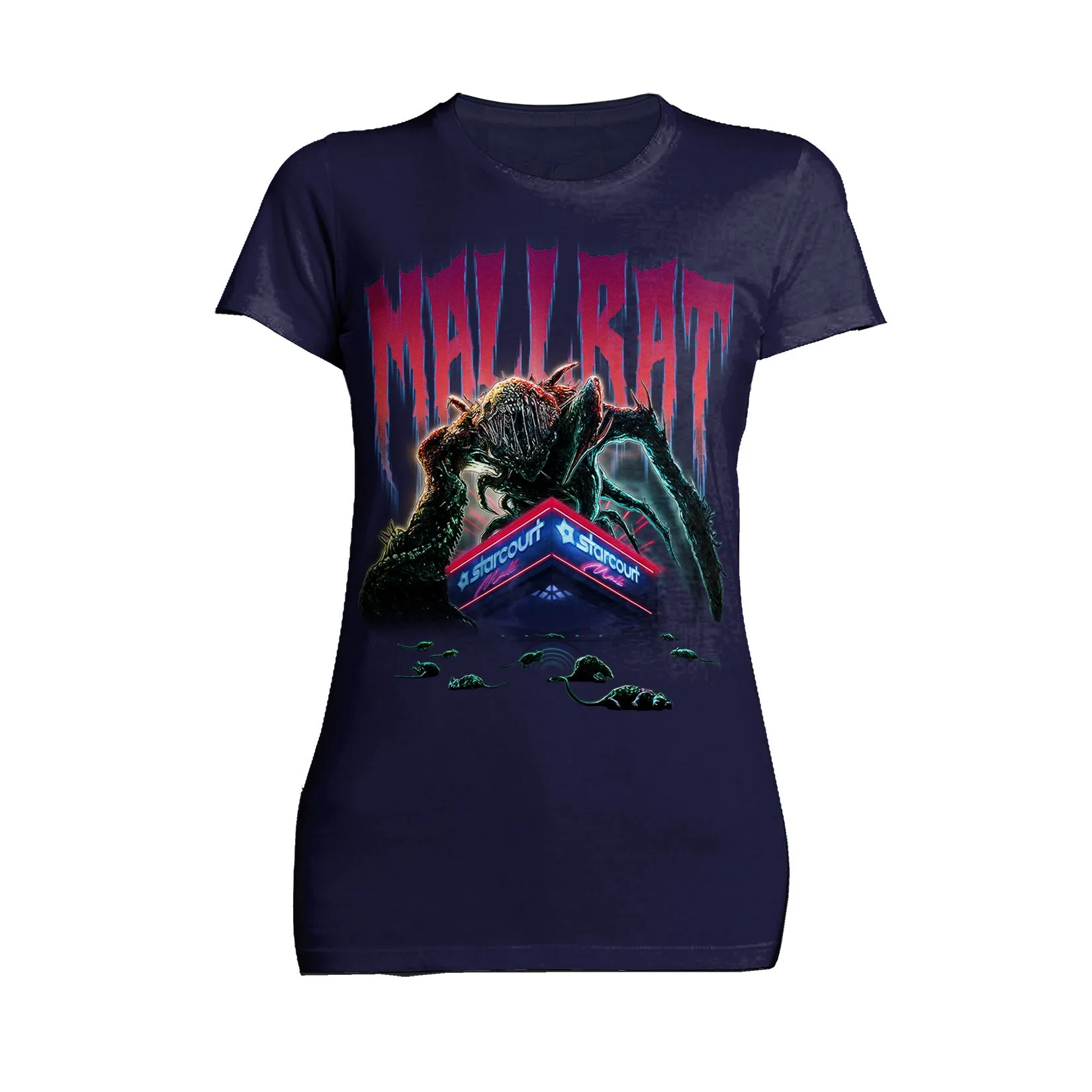 Stranger Things Mind Flayer Mallrat Women's T-Shirt (Black)