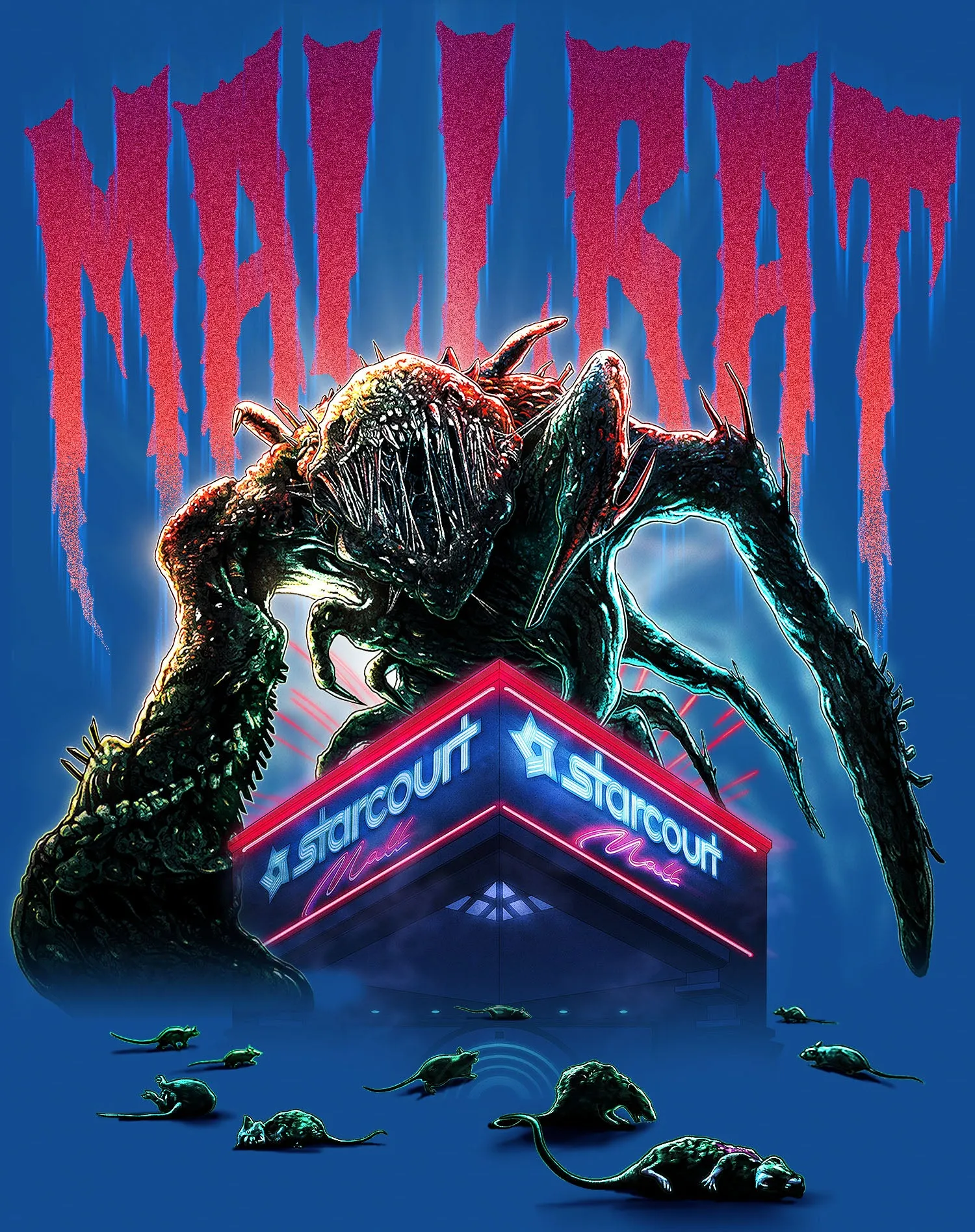 Stranger Things Mind Flayer Mallrat Women's T-Shirt (Black)