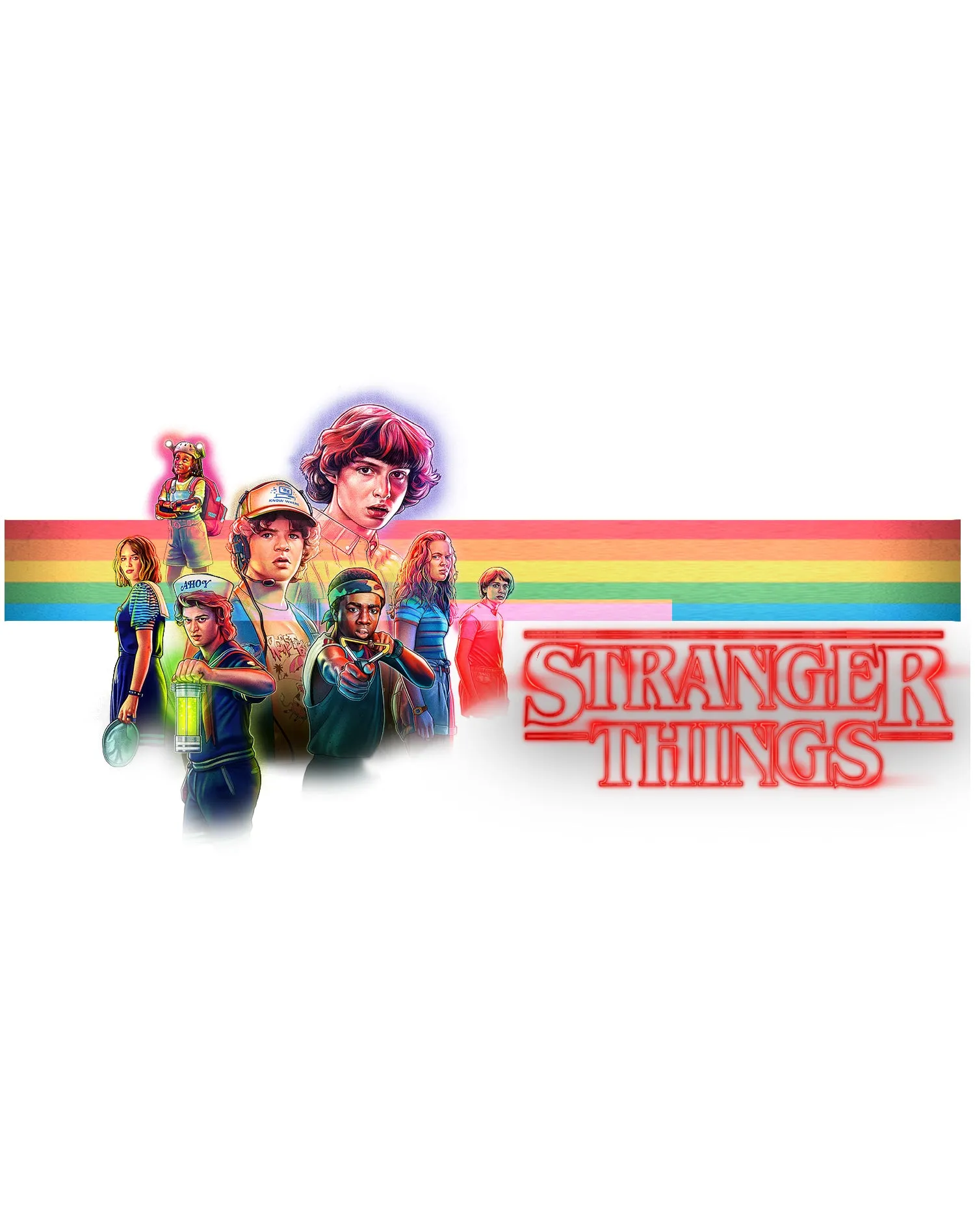 Stranger Things Retro The Party Action Pose Game Over Official Women's T-Shirt