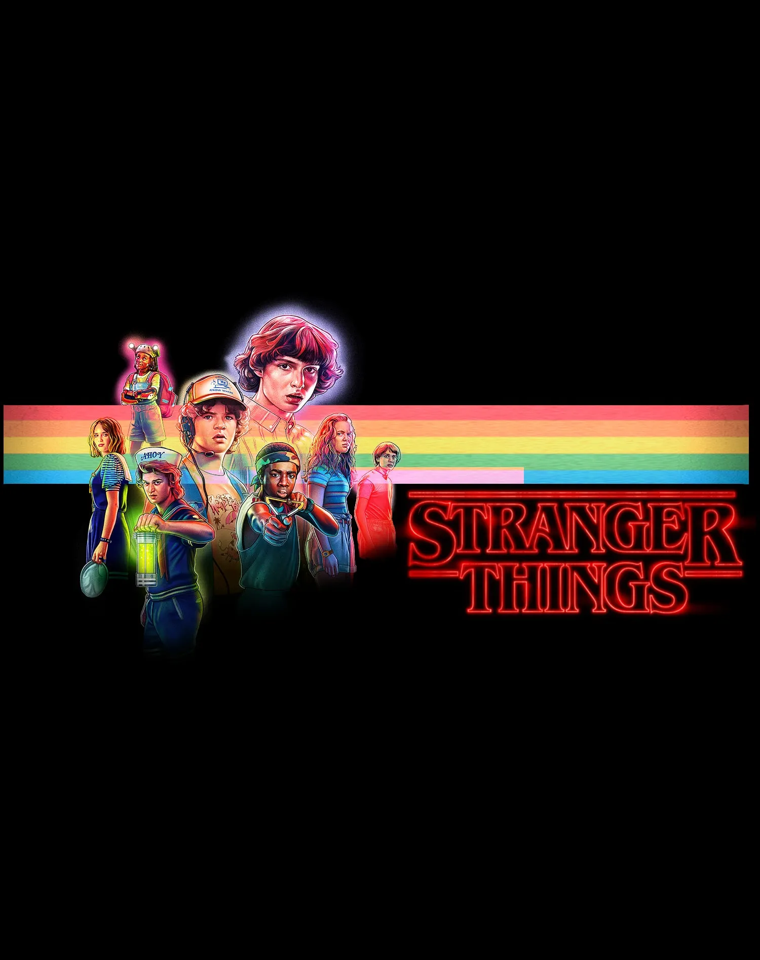 Stranger Things Retro The Party Action Pose Game Over Official Women's T-Shirt
