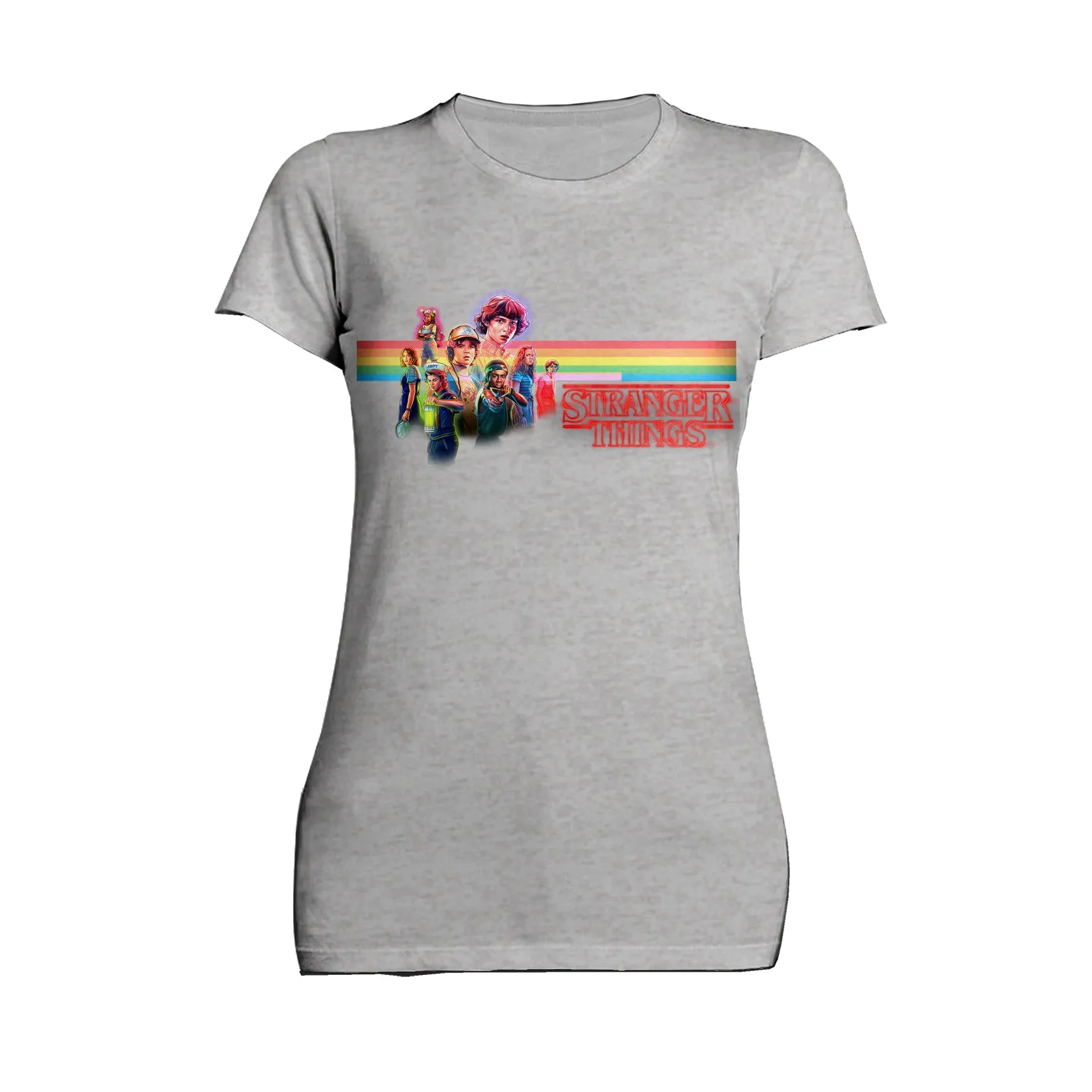 Stranger Things Retro The Party Action Pose Game Over Official Women's T-Shirt