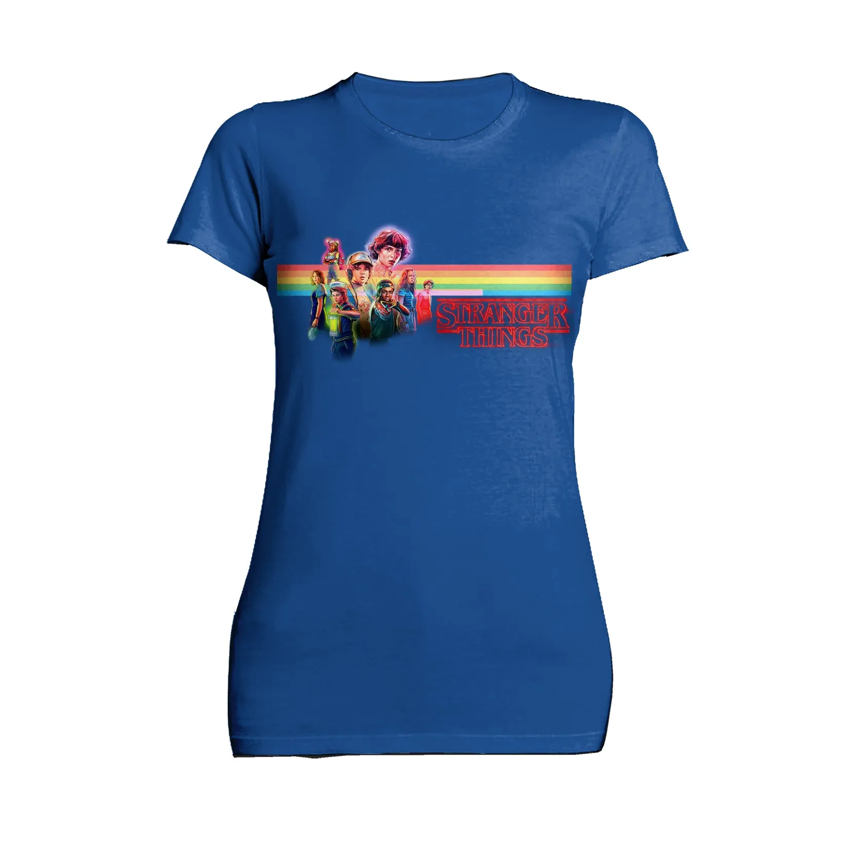 Stranger Things Retro The Party Action Pose Game Over Official Women's T-Shirt