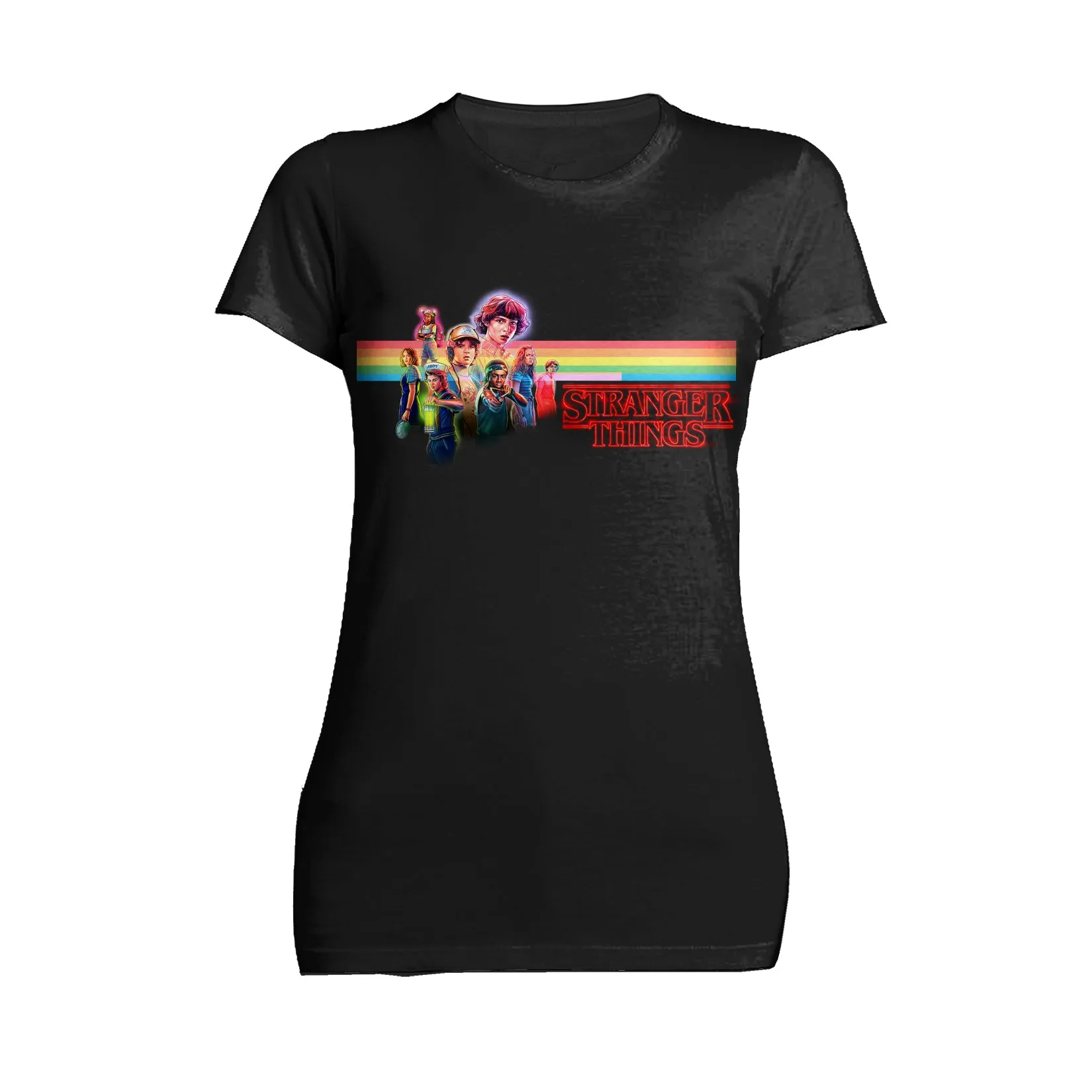 Stranger Things Retro The Party Action Pose Game Over Official Women's T-Shirt