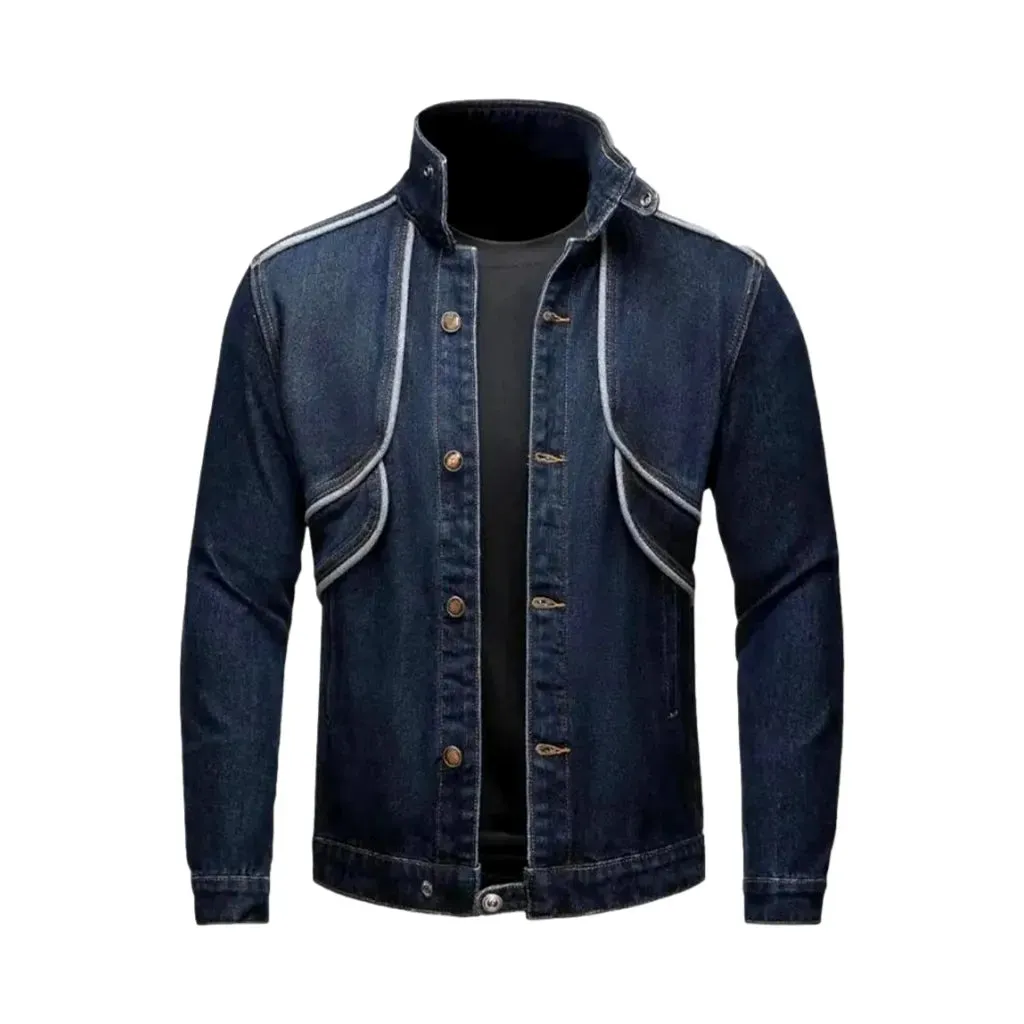 Structured and dark men's denim jacket