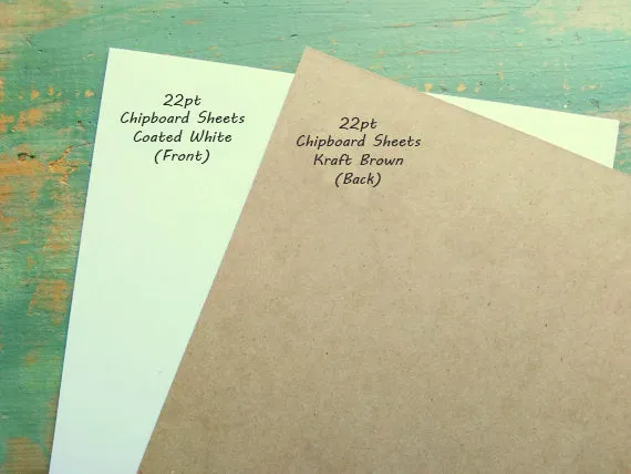 Studio 12 Chipboard Sheets. 8.5" x 11". WHITE. STANDARD .022"