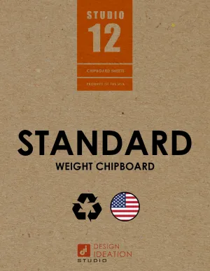 STUDIO 12 Chipboard Sheets. 9" x 12". STANDARD .022”