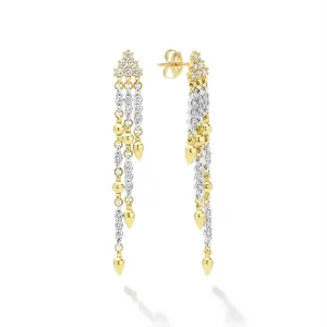 Studio 18K Gold 3-Strand Diamond Drop Earrings