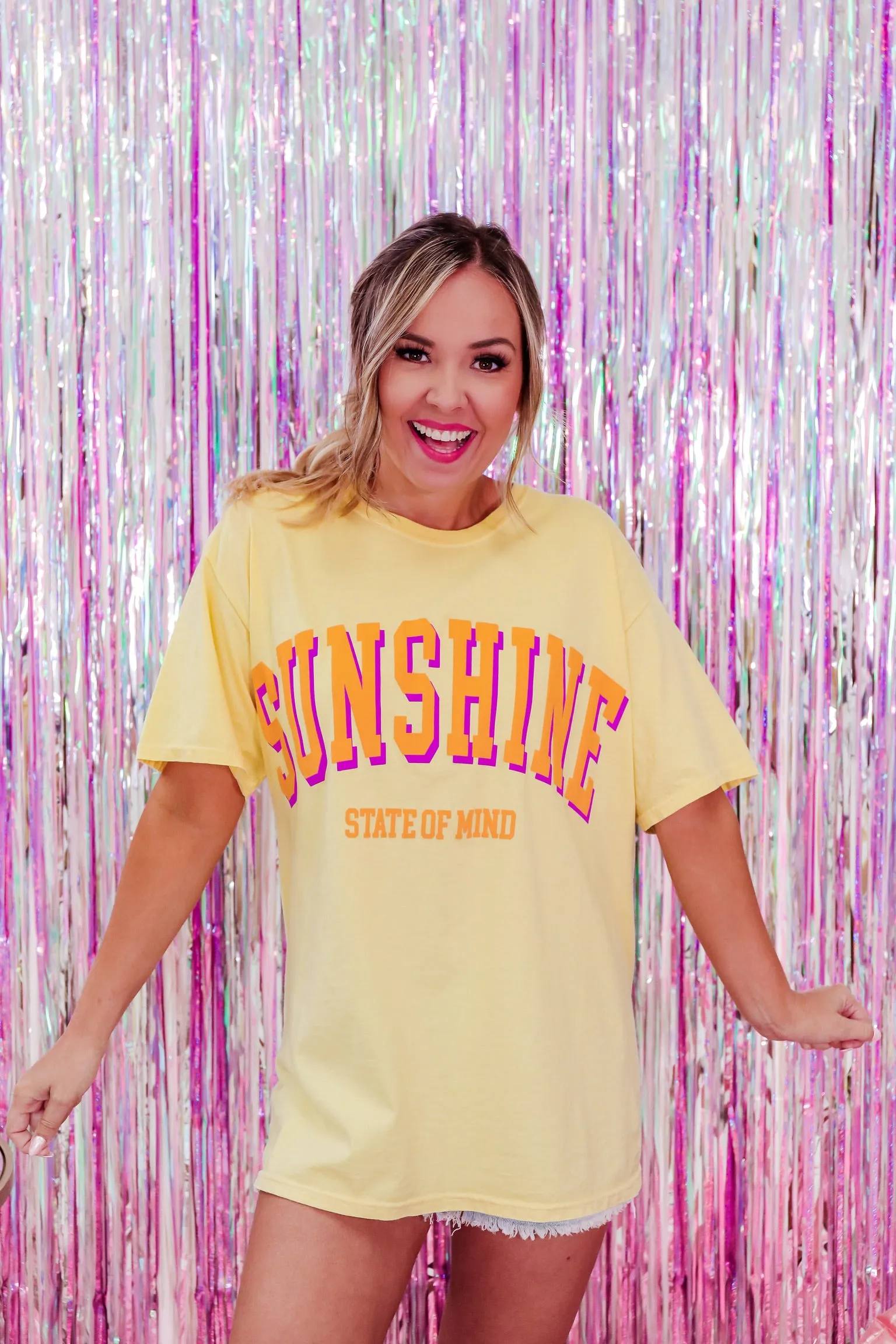 Sunshine State Of Mind Graphic Tee - Yellow
