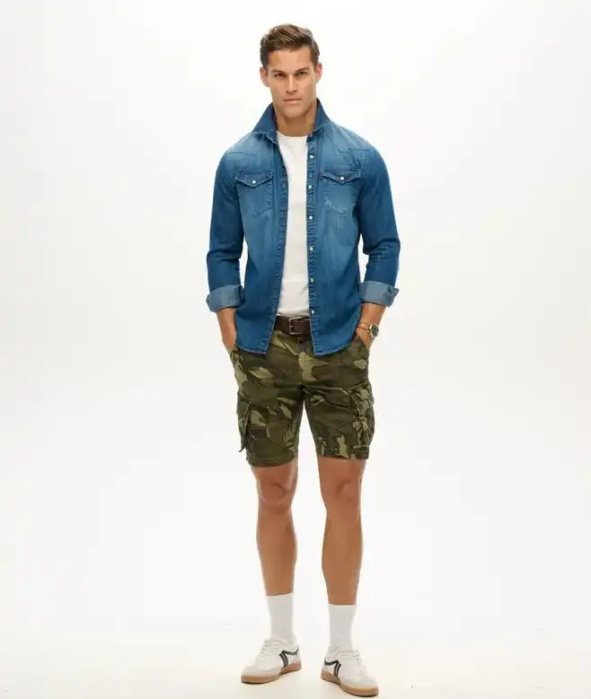 Superdry Mens Core Cargo Shorts Outline Camo