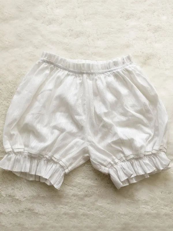 Sweet Lolita Bloomers Jacquard Loose White Lolita Pant